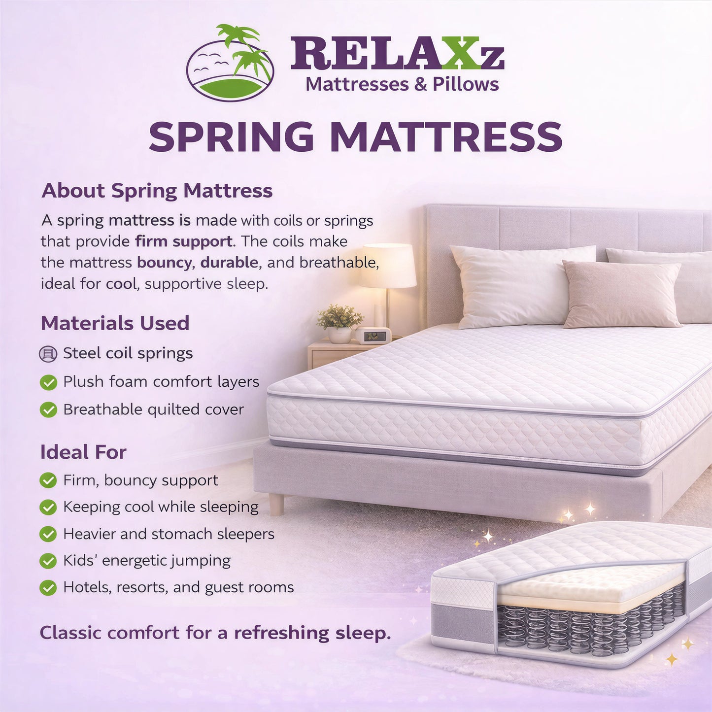 Relaxz Bonwell - 8" Spring Mattress