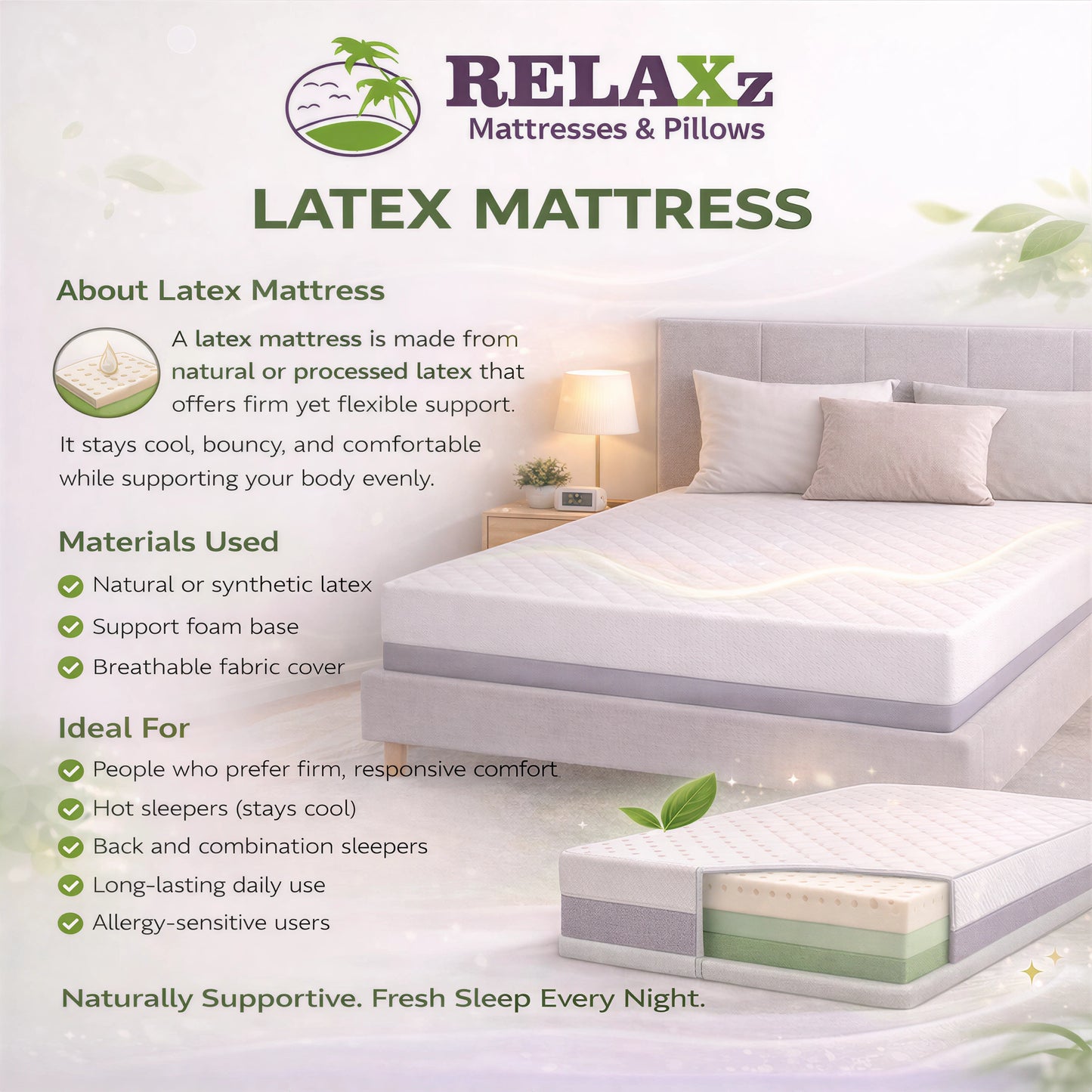 Relaxz Naturale - 6" Latex Mattress